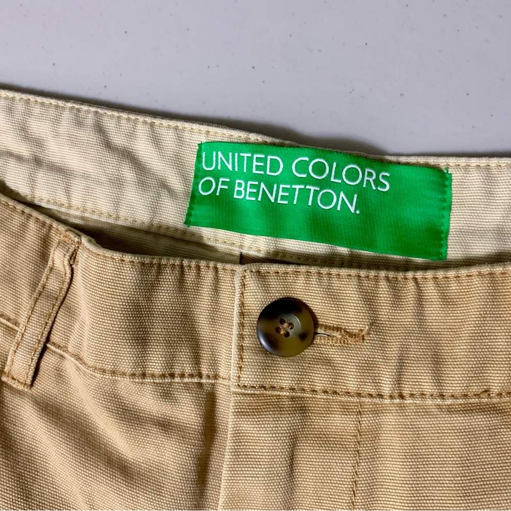 United Colors of Beneton Khaki Chino Sz 50 36” waist Camel Vintage Pants Cotton